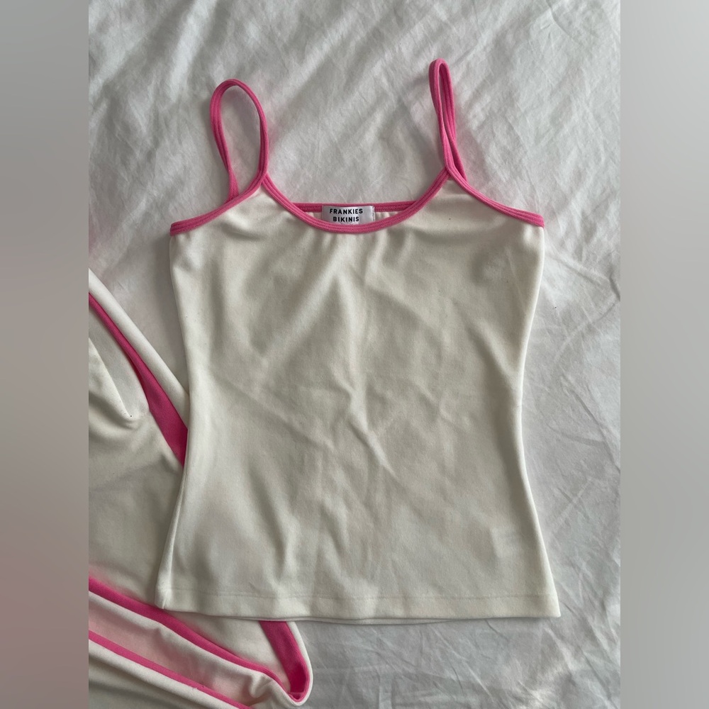 FRANKIES BIKINIS Cari Terry Track Pants - Strawberry Shortcake - Picture 4 of 6